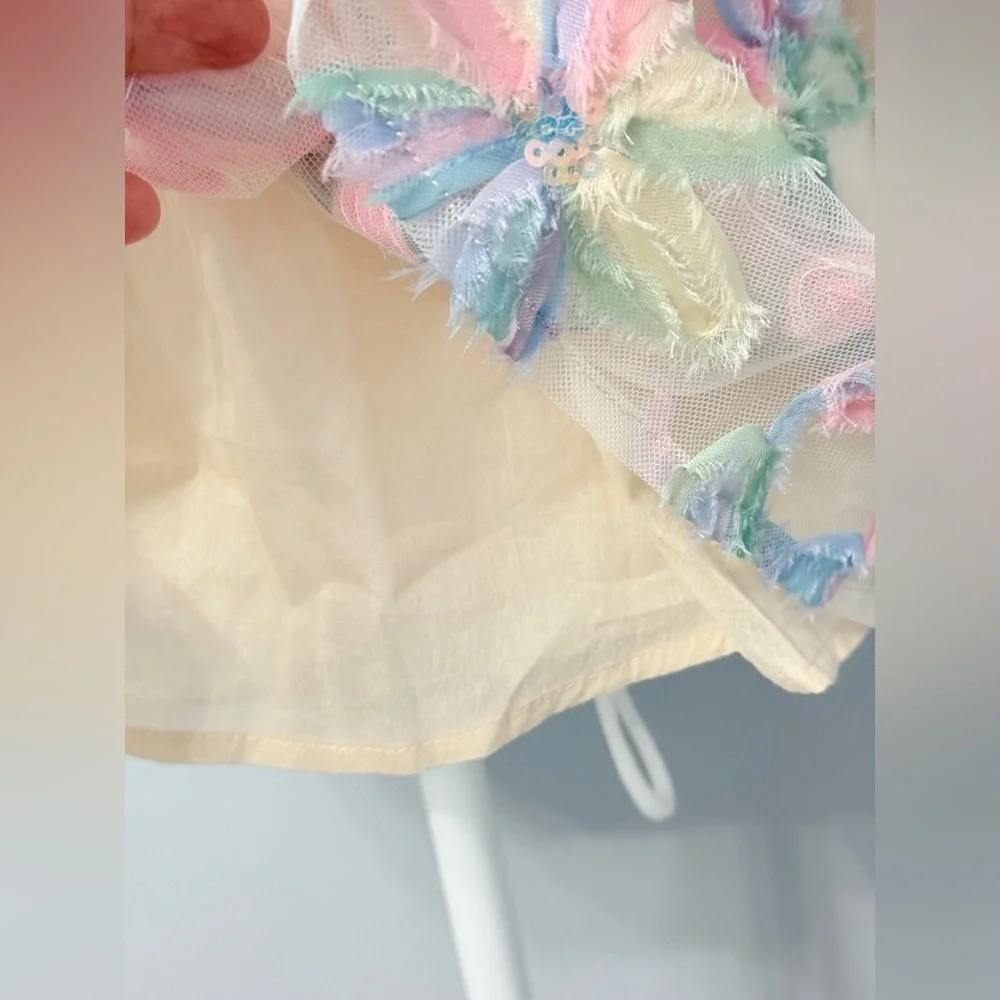 #5)  Umgee Pastel Floral Sheer Blouse